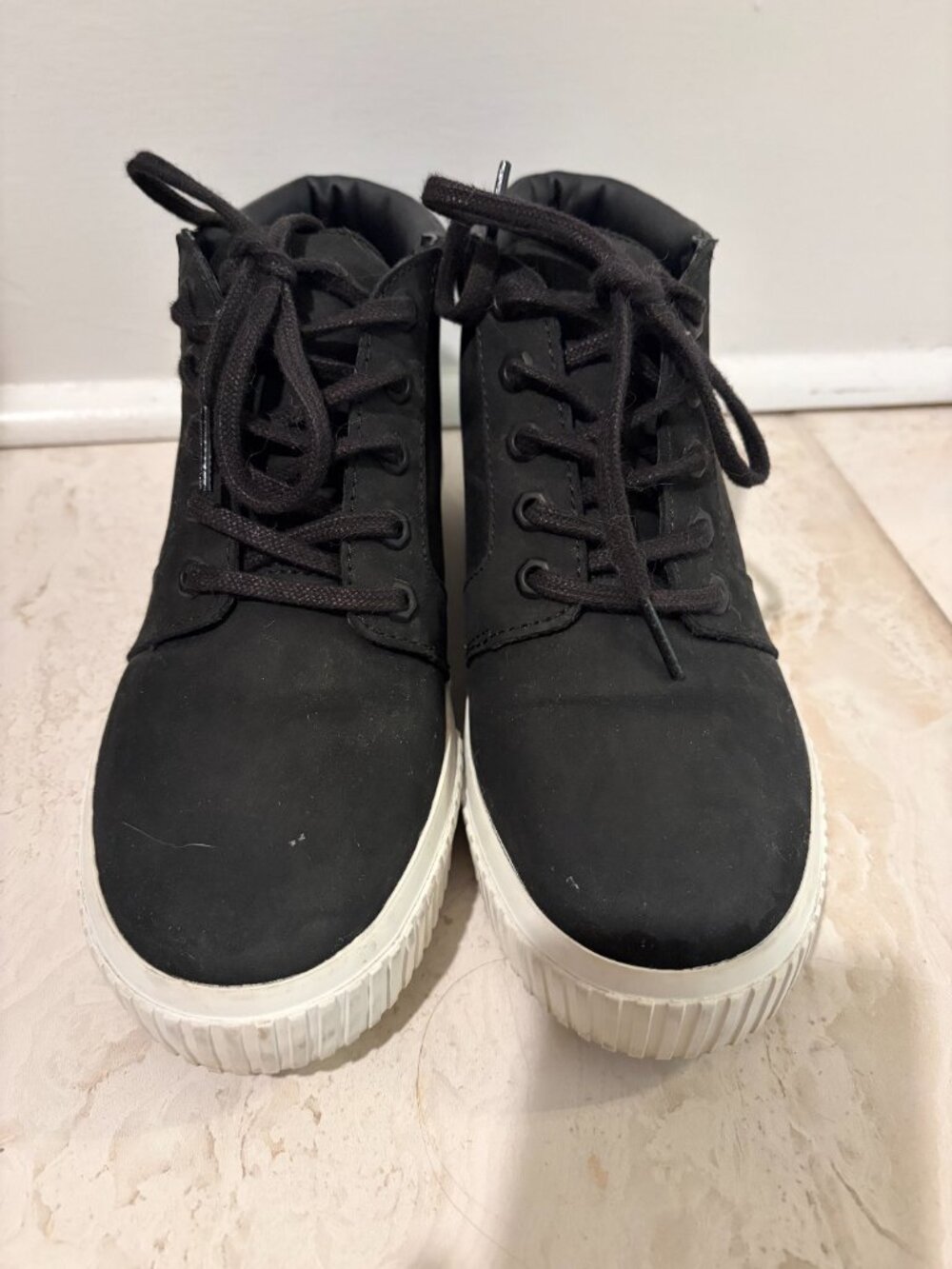 Timberland Black High-Top Sneakers White Sole Casual Street Style